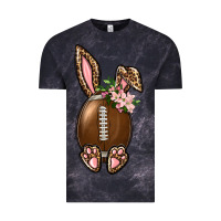 Cloud Black American Football Easter Bunny Vintage Tee - BundleAndBundleShop