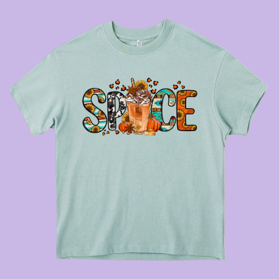 Pumpkin Spice Latte Heavy Core Tee Designed By Jasminsmagicworld