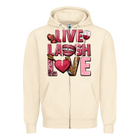 Sandshell Live laugh love Valentine's Day Zipper Hoodie - HowdyJamesFarm