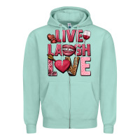 Seafoam Live laugh love Valentine's Day Zipper Hoodie - HowdyJamesFarm
