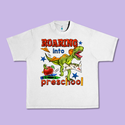 Roaring Into Preschool Urban Heavy Tee Designed By Bundleandbundleshop