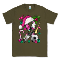 Army Green Pink Christmas Breast Cancer Ribbon Soccer Classic Tee - BundleAndBundleShop