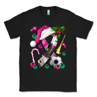 Black Pink Christmas Breast Cancer Ribbon Soccer Classic Tee - BundleAndBundleShop