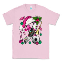 Bubblegum Pink Pink Christmas Breast Cancer Ribbon Soccer Classic Tee - BundleAndBundleShop