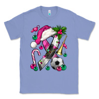 Colony Blue Pink Christmas Breast Cancer Ribbon Soccer Classic Tee - BundleAndBundleShop
