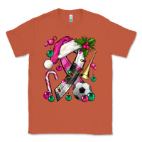 Copper Pink Christmas Breast Cancer Ribbon Soccer Classic Tee - BundleAndBundleShop
