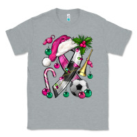 Heather Grey Pink Christmas Breast Cancer Ribbon Soccer Classic Tee - BundleAndBundleShop