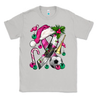 Moon Dust Pink Christmas Breast Cancer Ribbon Soccer Classic Tee - BundleAndBundleShop