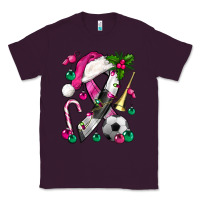 Plum Pink Christmas Breast Cancer Ribbon Soccer Classic Tee - BundleAndBundleShop
