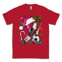 Red Pink Christmas Breast Cancer Ribbon Soccer Classic Tee - BundleAndBundleShop