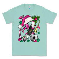 Seafoam Pink Christmas Breast Cancer Ribbon Soccer Classic Tee - BundleAndBundleShop