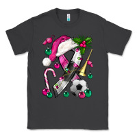Smoke Pink Christmas Breast Cancer Ribbon Soccer Classic Tee - BundleAndBundleShop