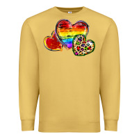 Antique Gold Pride hearts Premium Sweatshirt - FaDigitalArtStudio