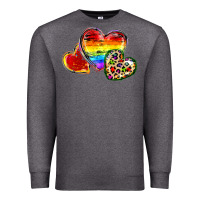 Charcoal Heather Pride hearts Premium Sweatshirt - FaDigitalArtStudio