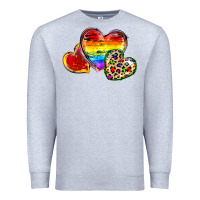 Heather Grey Pride hearts Premium Sweatshirt - FaDigitalArtStudio