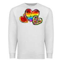 Oatmeal Heather Pride hearts Premium Sweatshirt - FaDigitalArtStudio