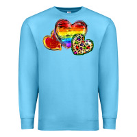 Ocean Blue Pride hearts Premium Sweatshirt - FaDigitalArtStudio