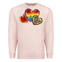 Pale Pink Pride hearts Premium Sweatshirt - FaDigitalArtStudio