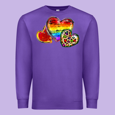 Pride Hearts Premium Sweatshirt Designed By Fadigitalartstudio