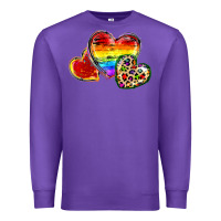 Purple Pride hearts Premium Sweatshirt - FaDigitalArtStudio
