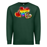 Sports Green Pride hearts Premium Sweatshirt - FaDigitalArtStudio