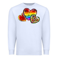 White Pride hearts Premium Sweatshirt - FaDigitalArtStudio