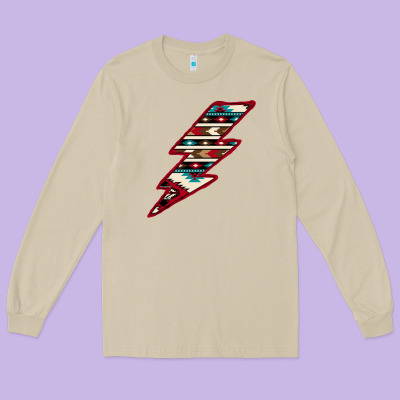 Western Aztec Pattern Lightning Long Sleeve Tee Designed By Bettercallsaul
