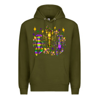 Army Green mardi gras craw fish olivia Premium Hoodie - OliviaCreatesArt