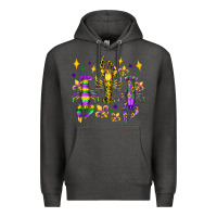 Charcoal Heather mardi gras craw fish olivia Premium Hoodie - OliviaCreatesArt