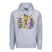Heather Grey mardi gras craw fish olivia Premium Hoodie - OliviaCreatesArt