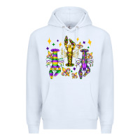 White mardi gras craw fish olivia Premium Hoodie - OliviaCreatesArt