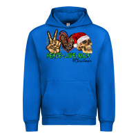 Cobalt Peace Love Rock Christmas Urban Hoodie - CowhideDigitalArt