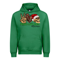 Emerald Peace Love Rock Christmas Urban Hoodie - CowhideDigitalArt