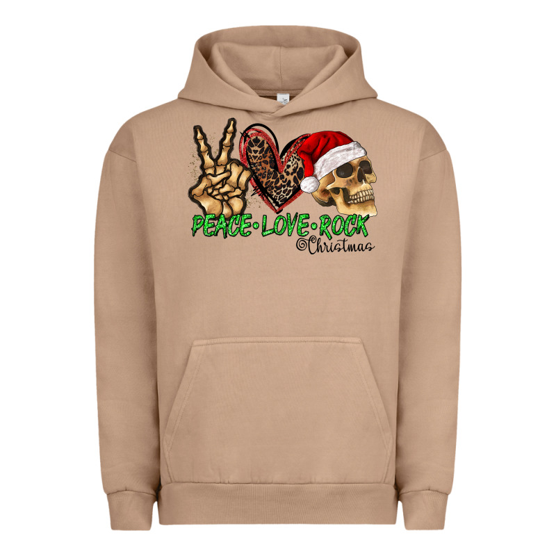 Peace Love Rock Christmas Urban Hoodie by CowhideDigitalArt | Teevron