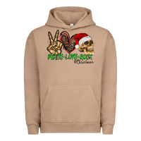 Pigment Burro Peace Love Rock Christmas Urban Hoodie - CowhideDigitalArt