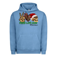 Pigment Pebble Blue Peace Love Rock Christmas Urban Hoodie - CowhideDigitalArt