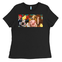 Black Farm animals with aztec Ladies Tee - RanaPortraitStore
