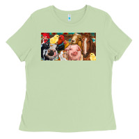 Matcha Farm animals with aztec Ladies Tee - RanaPortraitStore