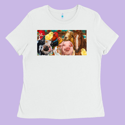 Farm Animals With Aztec Ladies Tee Designed By Ranaportraitstore