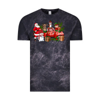 Cloud Black Santa Snowman Reindeer Penguin Elf Christmas Truck Vintage Tee - BundleAndBundleShop