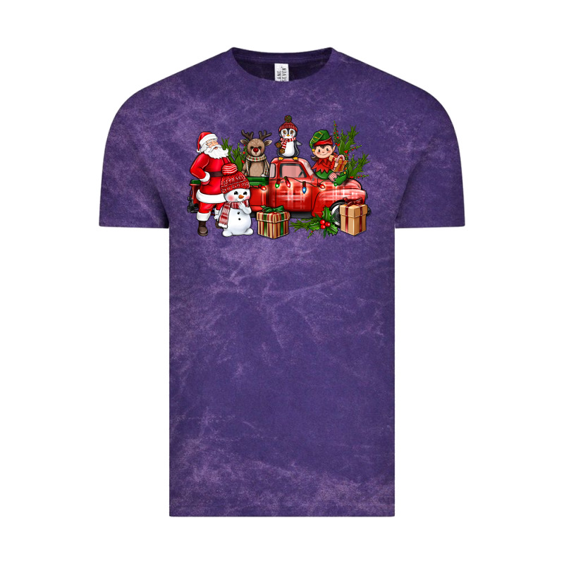 Santa Snowman Reindeer Penguin Elf Christmas Truck Vintage Tee by BundleAndBundleShop | Teevron