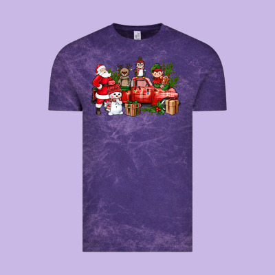 Santa Snowman Reindeer Penguin Elf Christmas Truck Vintage Tee Designed By Bundleandbundleshop