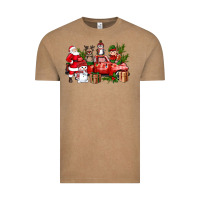 Vintage Coffee Santa Snowman Reindeer Penguin Elf Christmas Truck Vintage Tee - BundleAndBundleShop