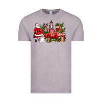 Vintage Zinc Santa Snowman Reindeer Penguin Elf Christmas Truck Vintage Tee - BundleAndBundleShop