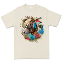 Bone haflinger horse floral Premium Tee - LillyAllenDesigns