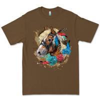 Cacao haflinger horse floral Premium Tee - LillyAllenDesigns