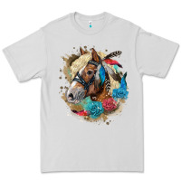 Dove Grey haflinger horse floral Premium Tee - LillyAllenDesigns