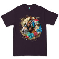 Plum haflinger horse floral Premium Tee - LillyAllenDesigns