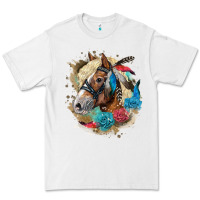 White haflinger horse floral Premium Tee - LillyAllenDesigns
