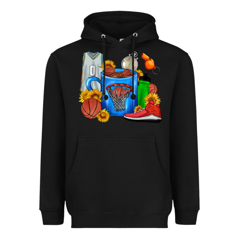 Basketball Coffee Cup Heavyweight Hoodie by FaDigitalArtStudio | Teevron